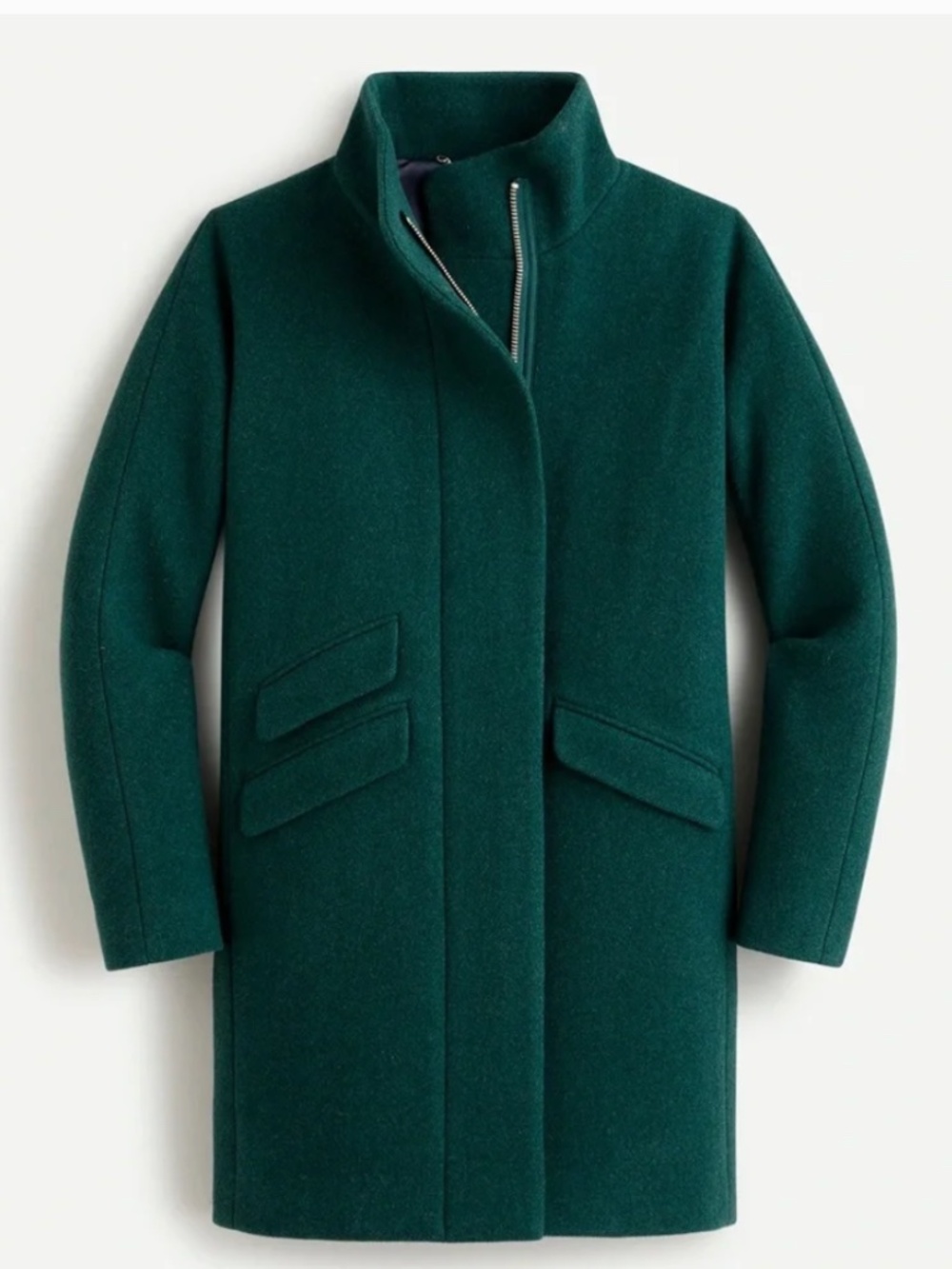 J. Crew Dark Green Cocoon Coat | Italian Stadium Cloth by Nello Gori | 10 Tall